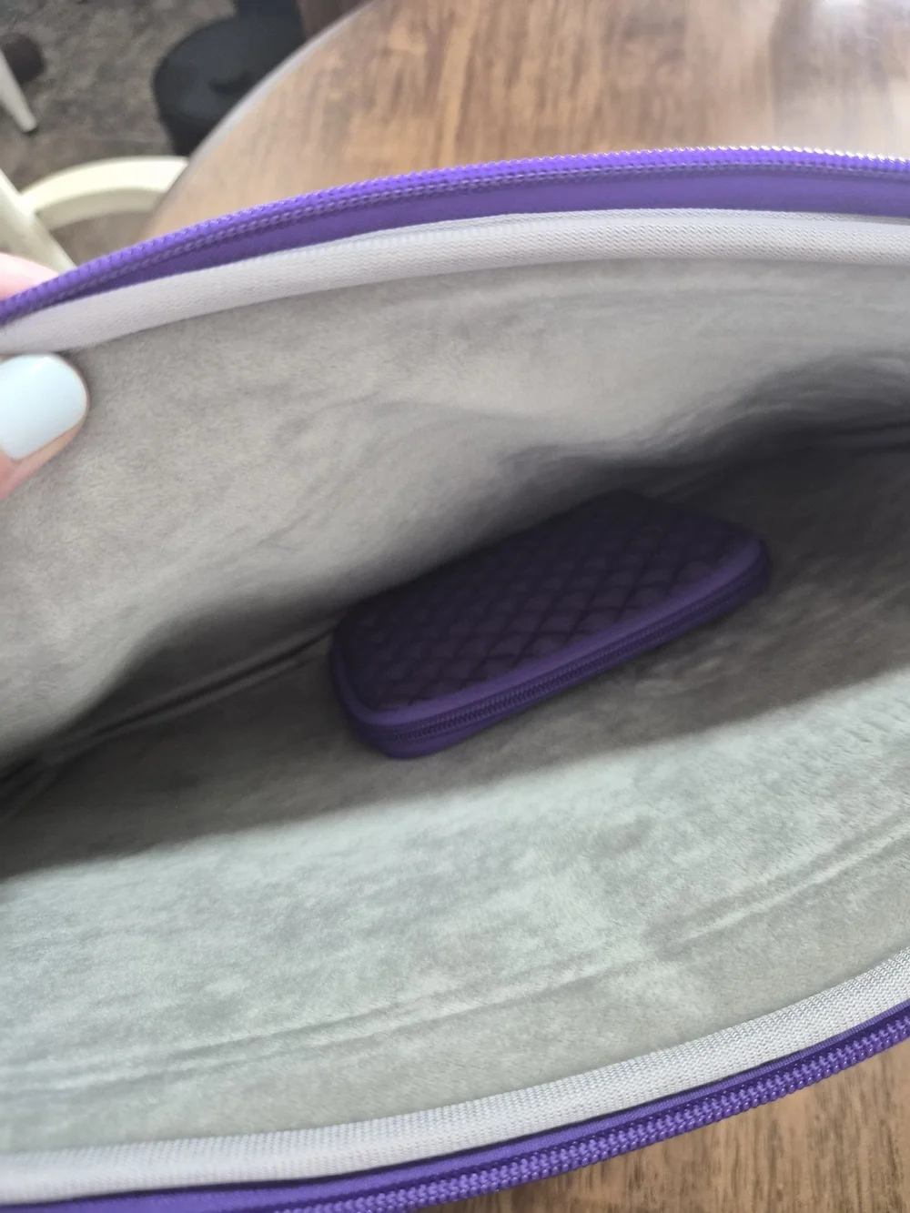 Purple Quilted Tablet Sleeve and Accessory Pouch